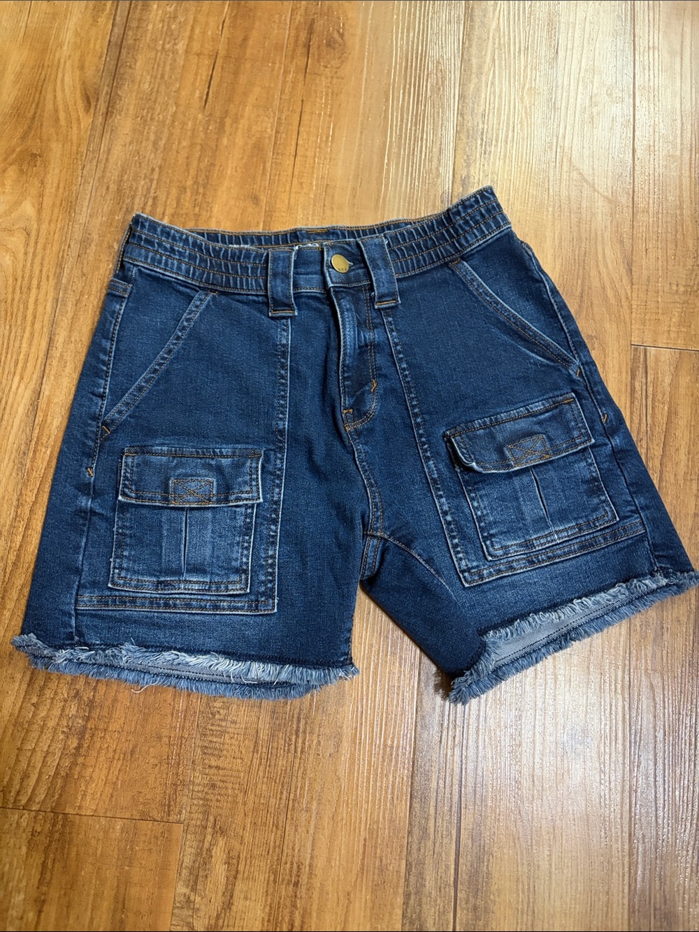 a.n.a Dark Blue Denim Cargo Pocket Jean Shorts